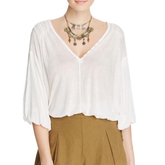 Free People Tops - Free People Ivory Bohemian Sheer Top